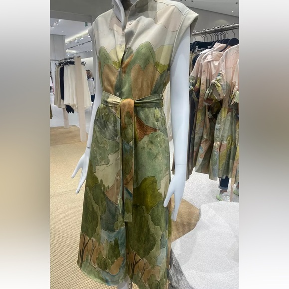 Zara Dresses & Skirts - ZARA ZW COLLECTION PRINT SHIRT DRESS XS MIDI COLLAR SS24 l NWOT